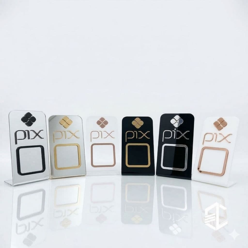 Placa Pix Display em Acrílico Premium | QR Code Personalizado Para Comércio e Loja