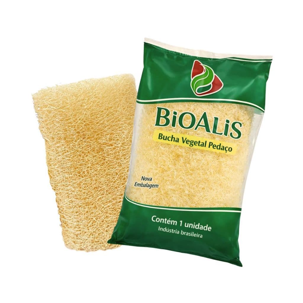 02 Esponja Bucha Vegetal 100% Natural para Banho Esfoliante Uso Diário Toque Firme quando Seca Bem