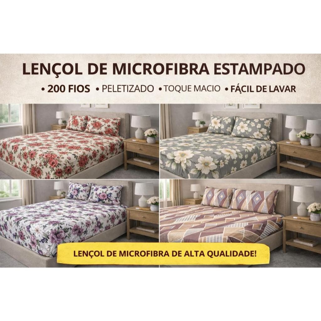 Jogo Lençol 3 Peças Casal Padrão Queen King E Solteiro Kit Lençol C Elástico Roupa Cama Estampada