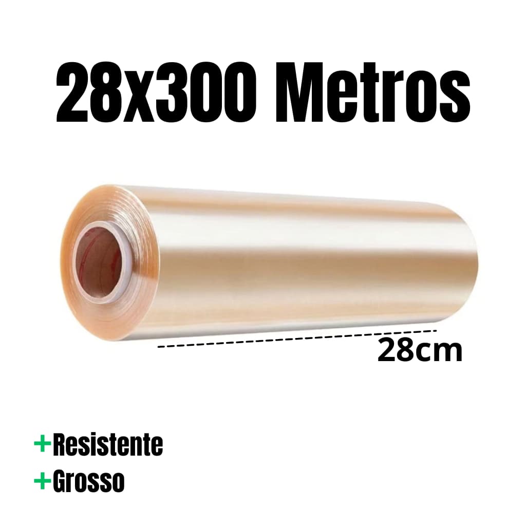 Bobina Plastico Filme Pvc 28cm X 300 METROS ESTICAVEL