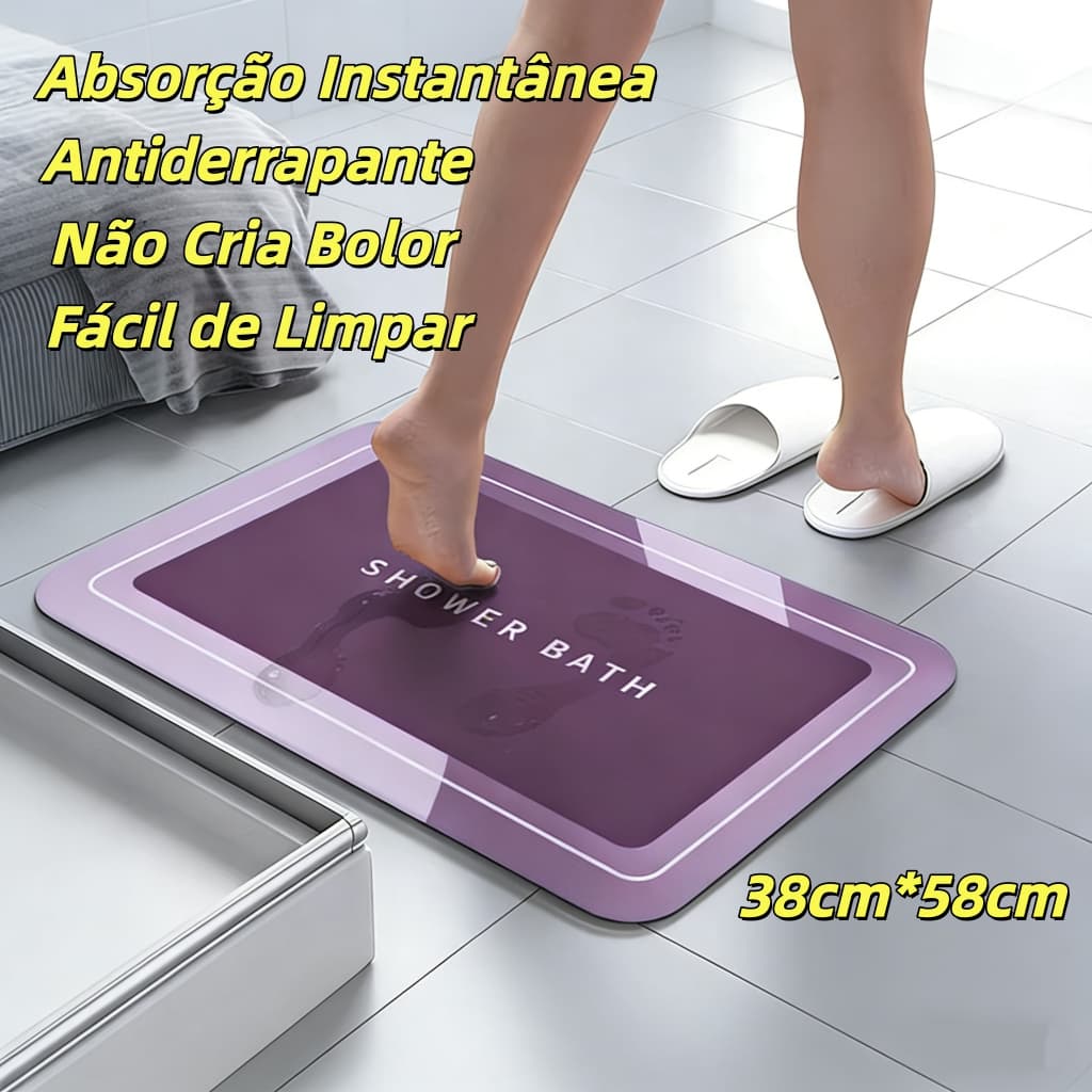 Tapete Banheiro Super Absorvente 38x58cm, Antiderrapante e Macio - Segurança e Conforto