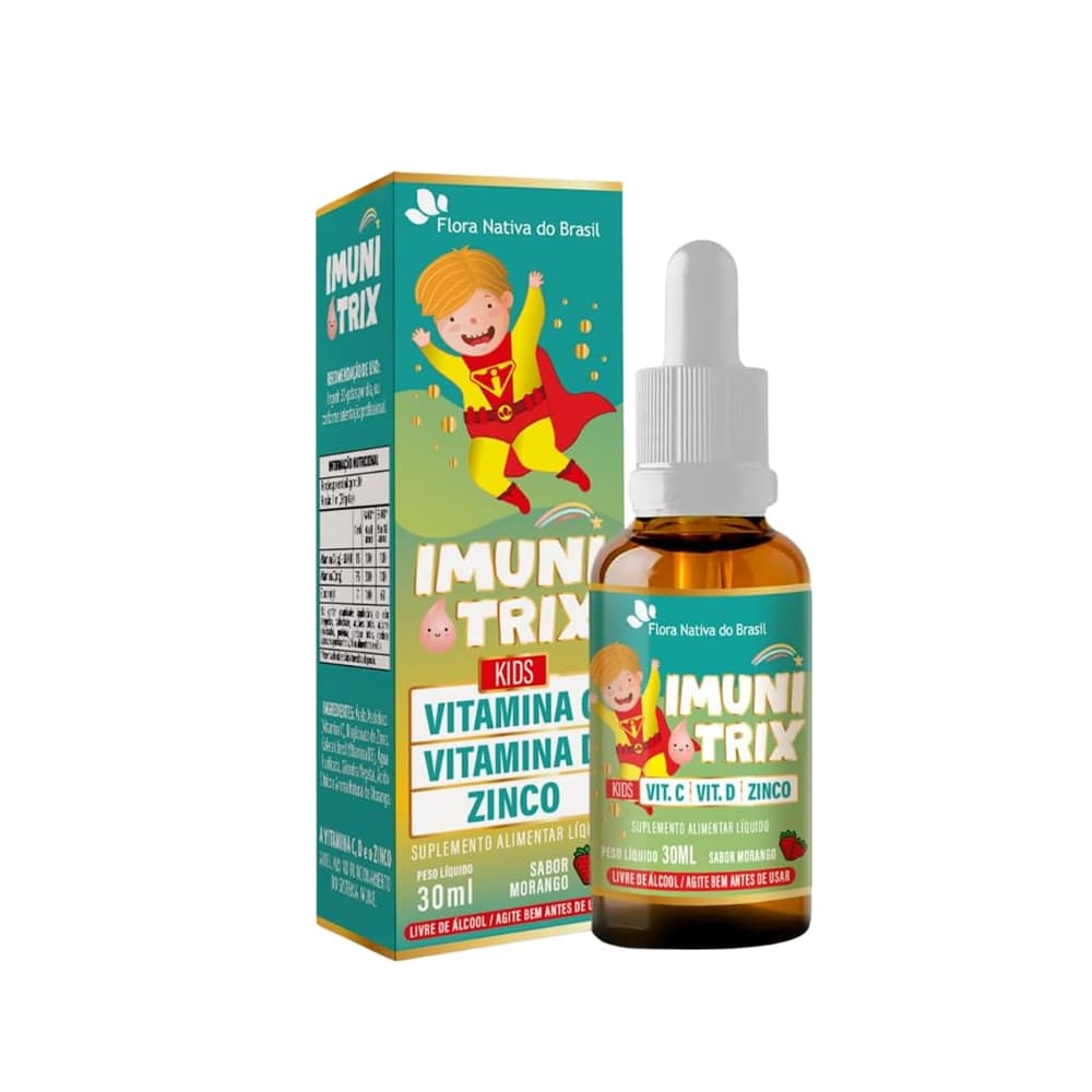Imuni Trix Kids Morango Solução 30ml - Flora Nativa