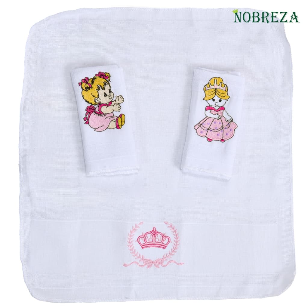 Kit com 6  unidades de babete fralda de boca 30x35 100 % algodão