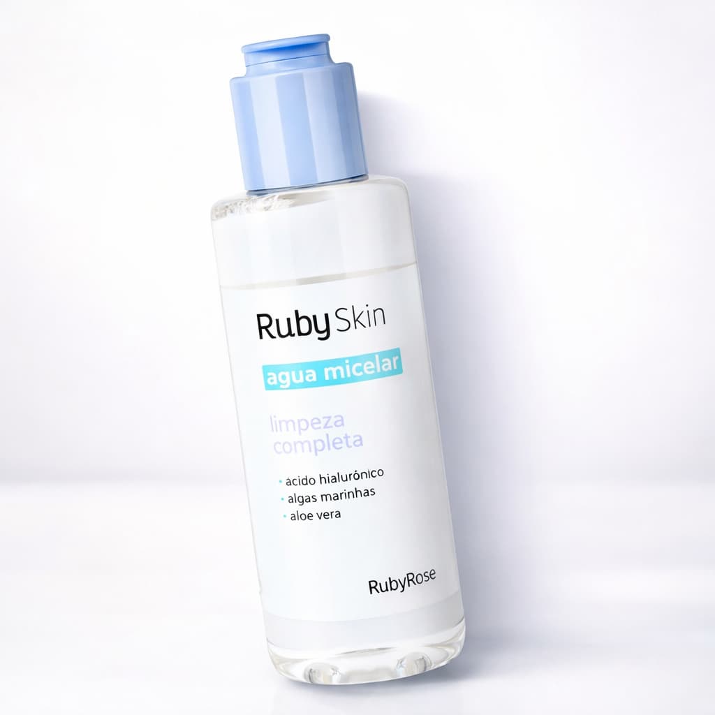 Agua Micelar Ruby Skin Acido Hialuronico Extrato de Camomila Hb3400 Ruby Rose 150ML