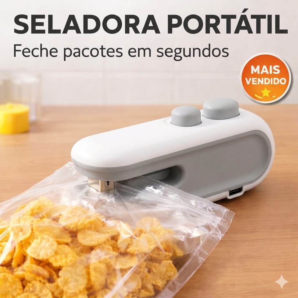 Mini Seladora Portátil Fecha Sacos Plásticos Para Alimentos