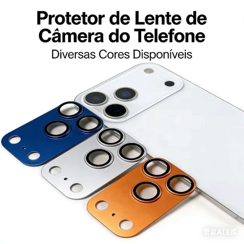  Película de Câmera Metalizada para iPhone 17 / 17 Plus / 17 Pro / 17 Pro Max​