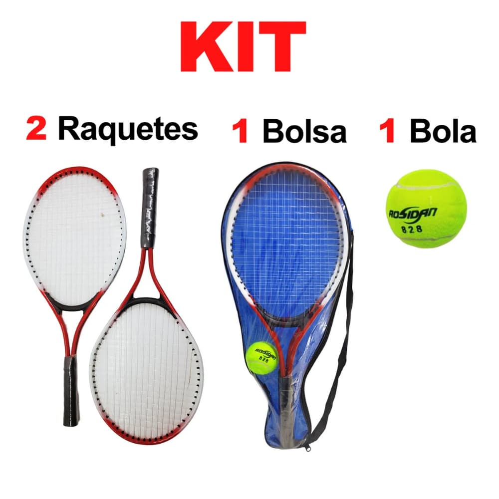 Kit 2 Raquete De Tenis Esporte Atividade Ar Livre Nylon