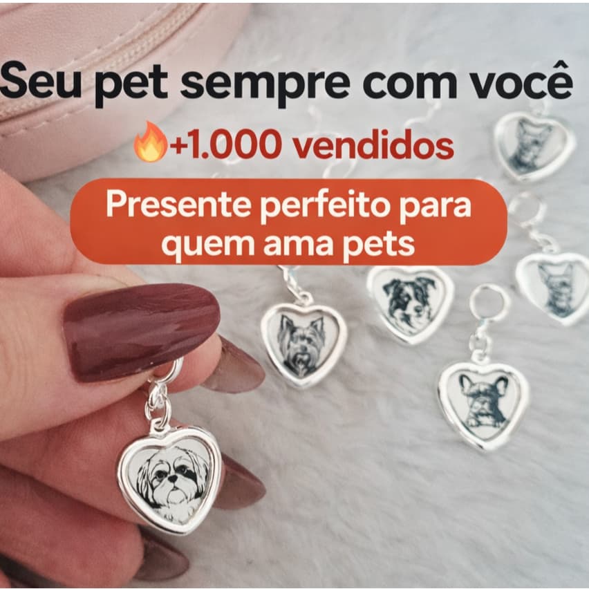 Berloque Pingente Cachorro Pet Presente Ideal Raças Maltes Yorkshire Lhasa Shitzu Pitbull Lulu Pug Buldogue