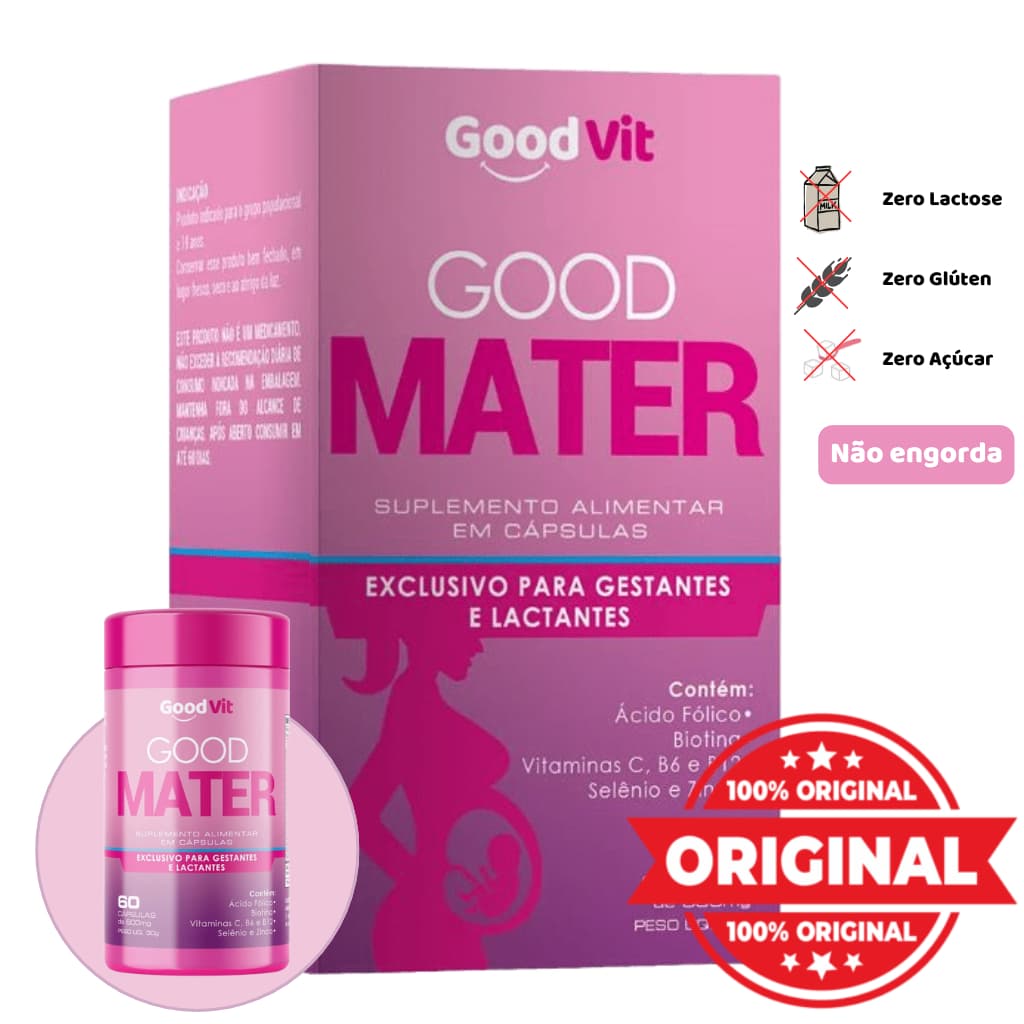 Good Mater Vitaminas para Gestantes Completo A–Z com Ácido Fólico 60 Cápsulas