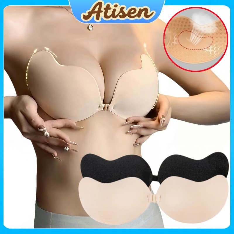 Par Sutiã Adesivo de Silicone Invisível e Confortável Sem Alças que Aumenta e Levanta os Seios