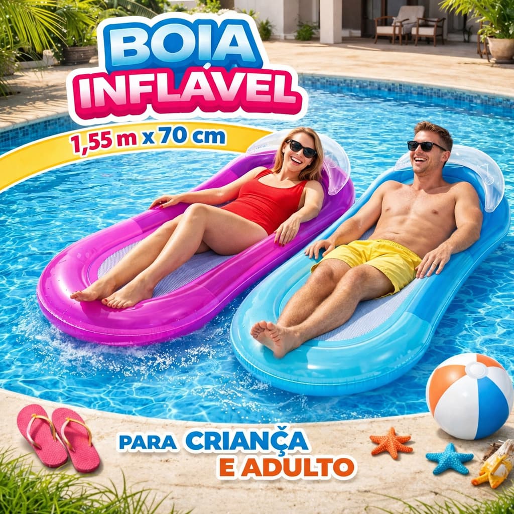 Boia Colchão Inflável 155x70cm Para Adulto Piscina Verão