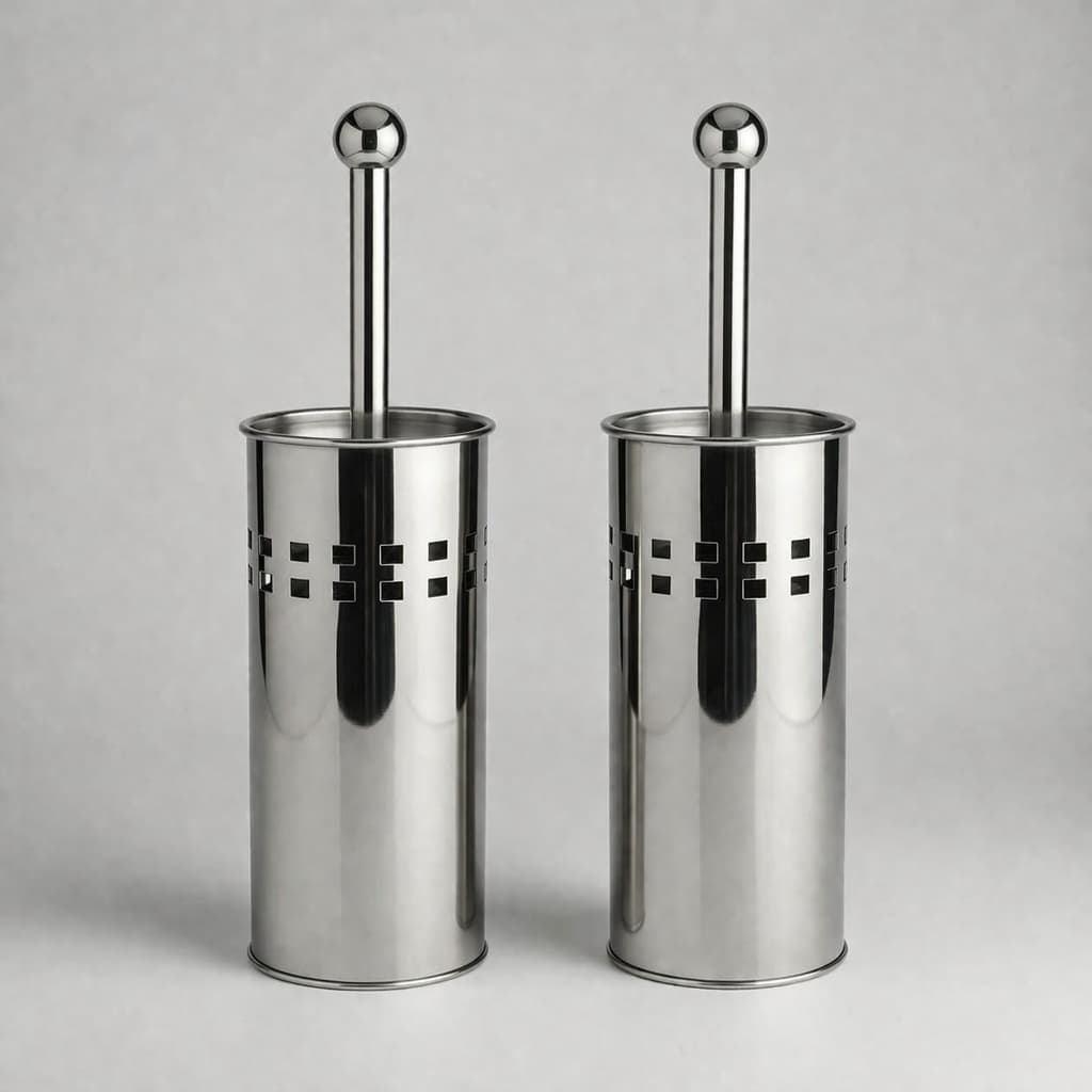 Escova Sanitária Inox Com Suporte Banheiro Premium