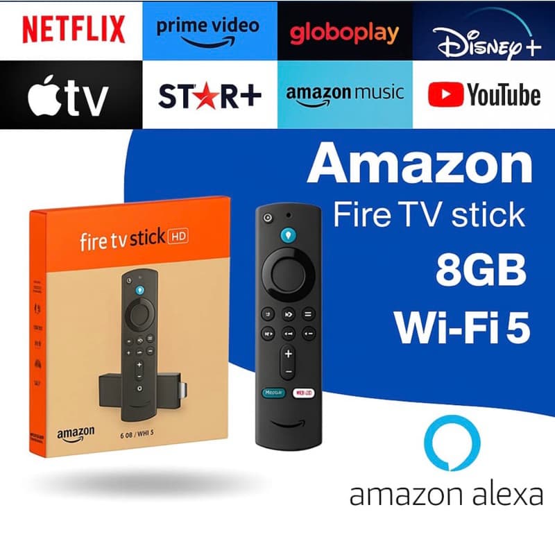Fire Tv Stick Full Hd Amazon Alexa  + Suporte(Geração mais recente )