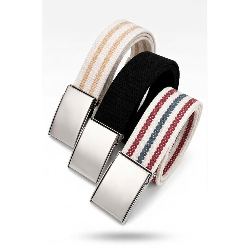 Kit 3 Cintos Masculino Infantis Menino Lona Escolar Reforçado Fivela Ajustável Catraca Casual