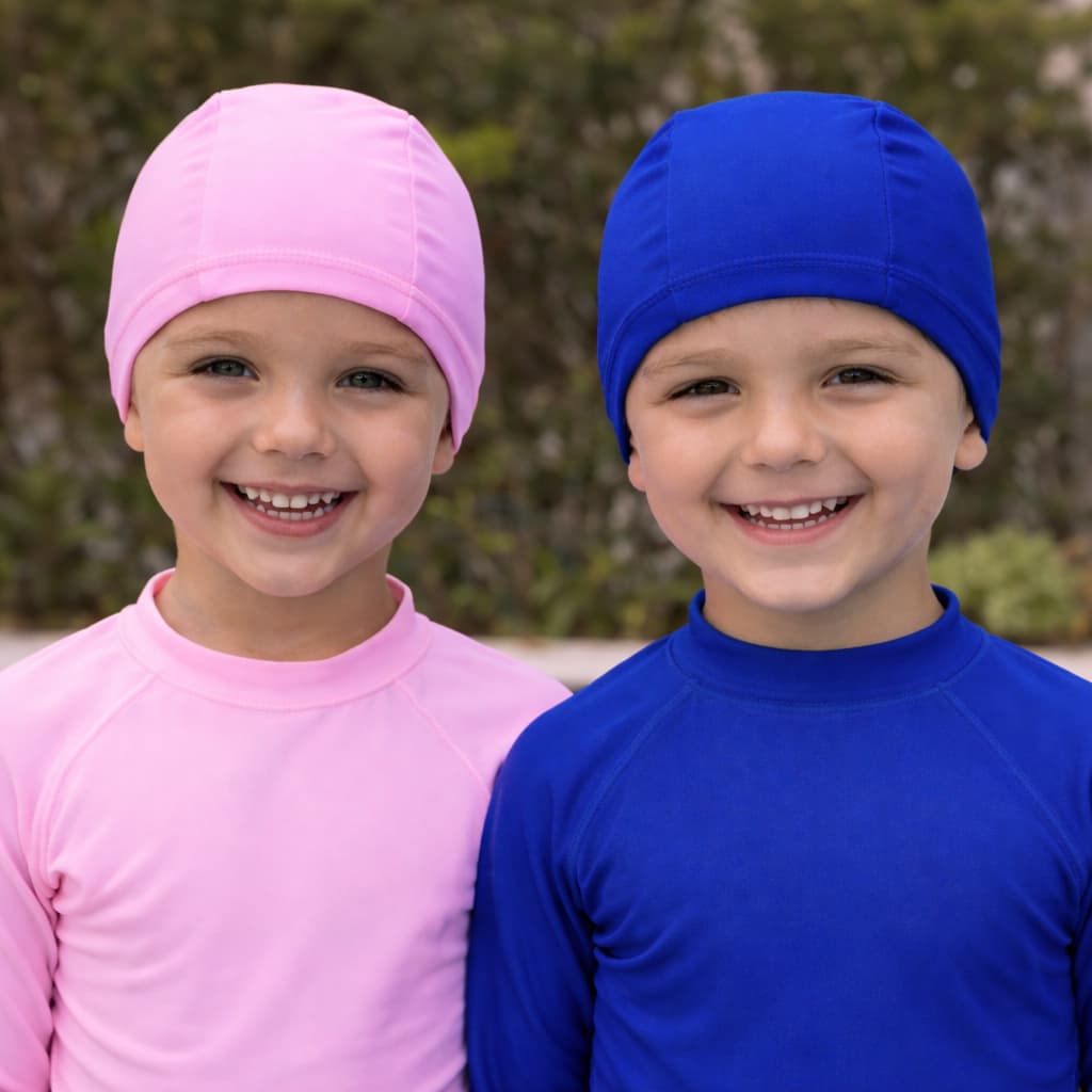 Touca de Natação Infantil  Juvenil Cobre Orelha Ajuste SeguroTecido Suplex Macio Alta Elasticidade Seca Rápido Design 3D