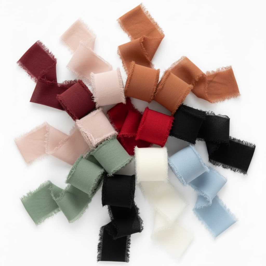 20 Metros De Fita Chiffon Rasgada Rústica Artesanal De Seda Para Convite E Lembrança Para Caixa De Padrinhos Casamento