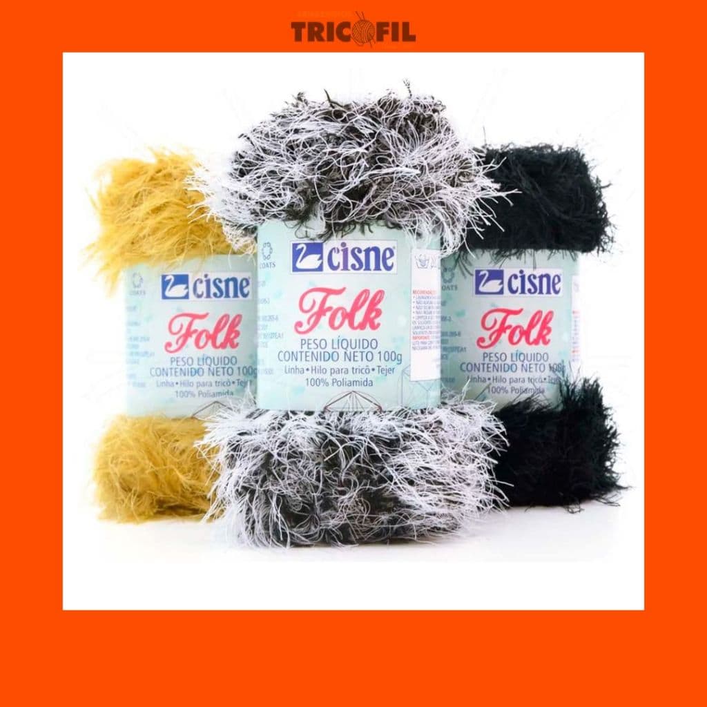 Lã Fio Folk Cisne - 100g | Crochê Tricô Peludinho
