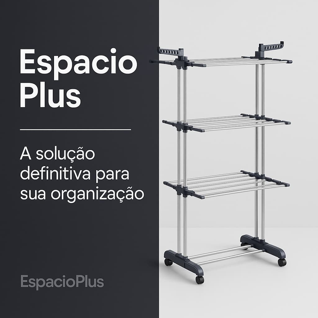 Varal de Chão Multi Andares Secagem Roupas Compacto Prático