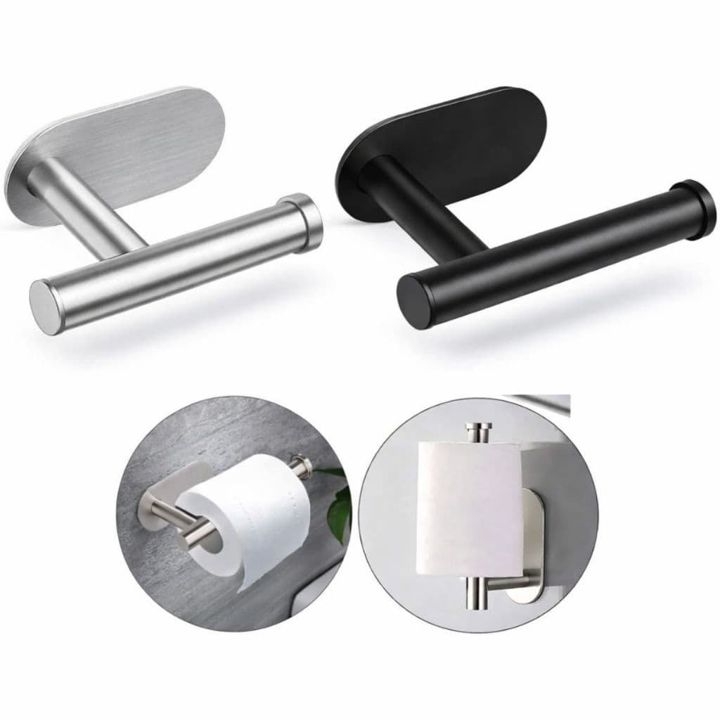 Suporte Papel Higiênico Em aço Inoxidável Inox 304 Com gancho Autoadesivo