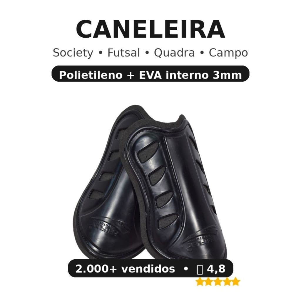 Caneleira Futebol Futsal Society Campo com EVA 3mm Infantil Adulto Perflex