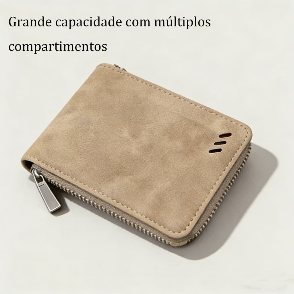 carteira de couro pu para homens – estojo dobrável vários cartões estilo curto com bolso dinheiro ​