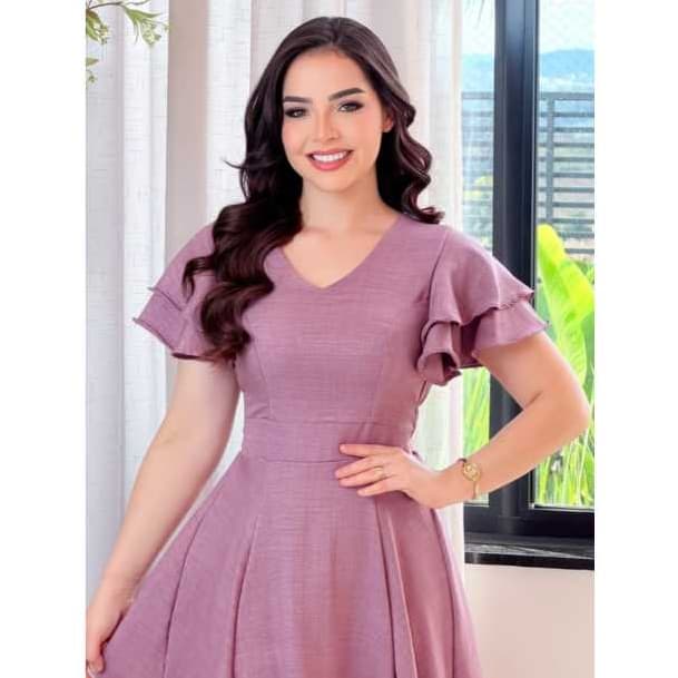Vestido midi  Duna Linho de DOIS BABADOS