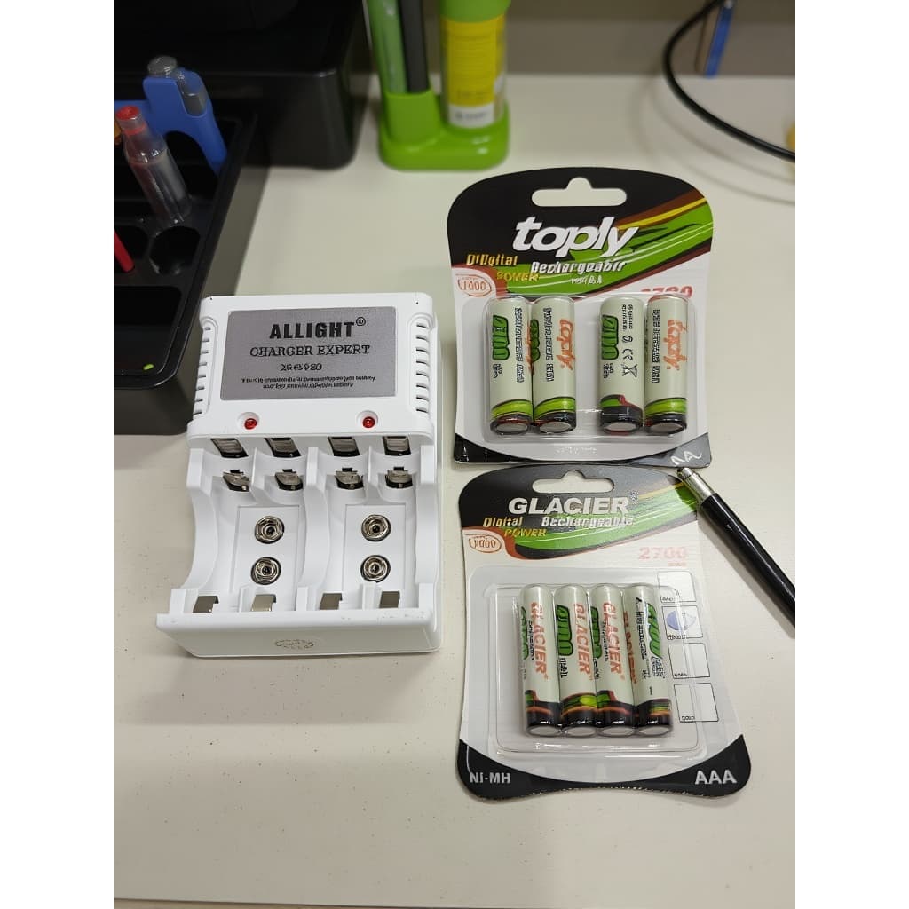 Carregador de pilhas AA/AAA + bateria universal de 9V, várias opções disponíveis no kit