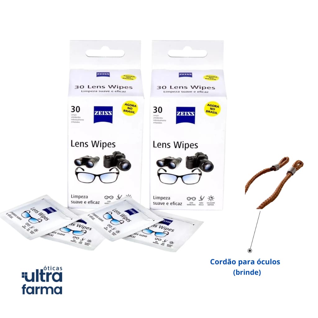 60 Unidades de Lenço Zeiss original + Cordão para óculos