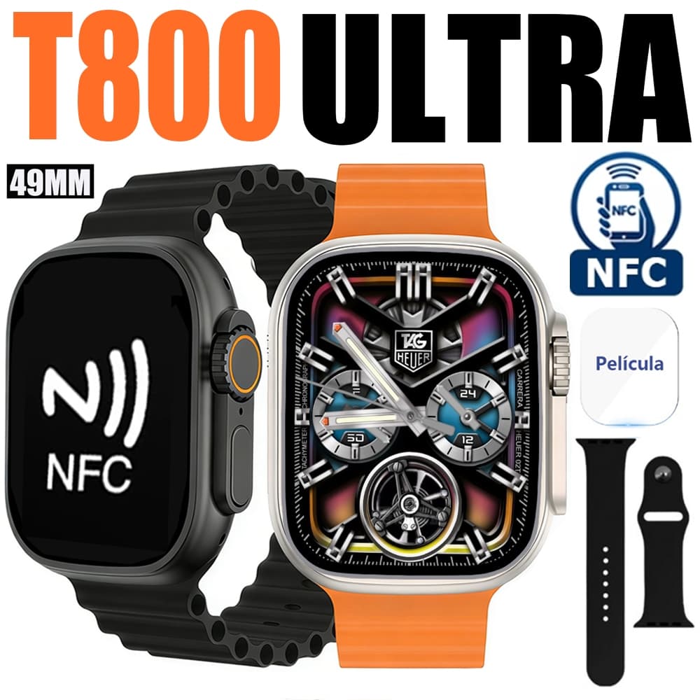 2026 Novo Relógio Ultra 10 NFC Inteligente T800 Ultra 3 MAX Série 10 Bússola 2.2 Tela 49mm Android IOS