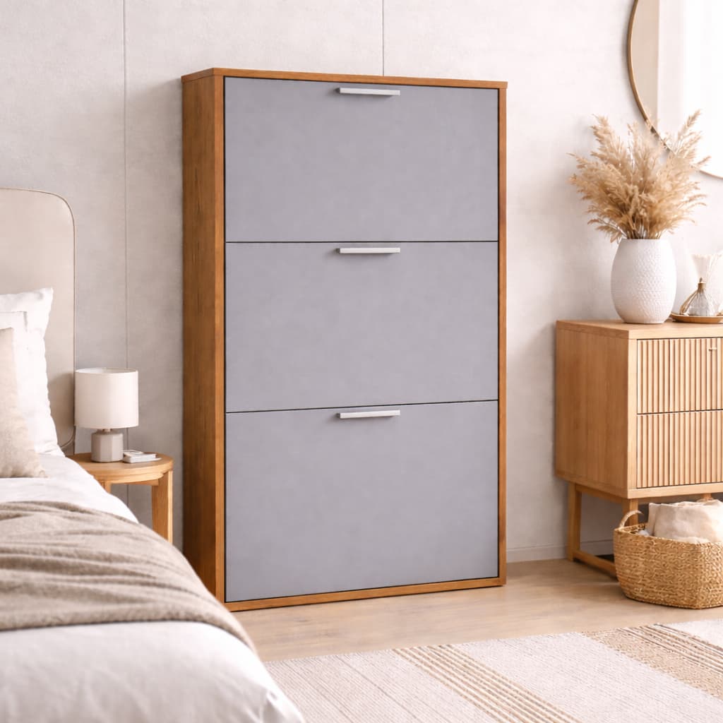 Sapateira 3 Portas Multiuso Organizador de Sapatos Compacto Para Quarto Sala Funcional Cores