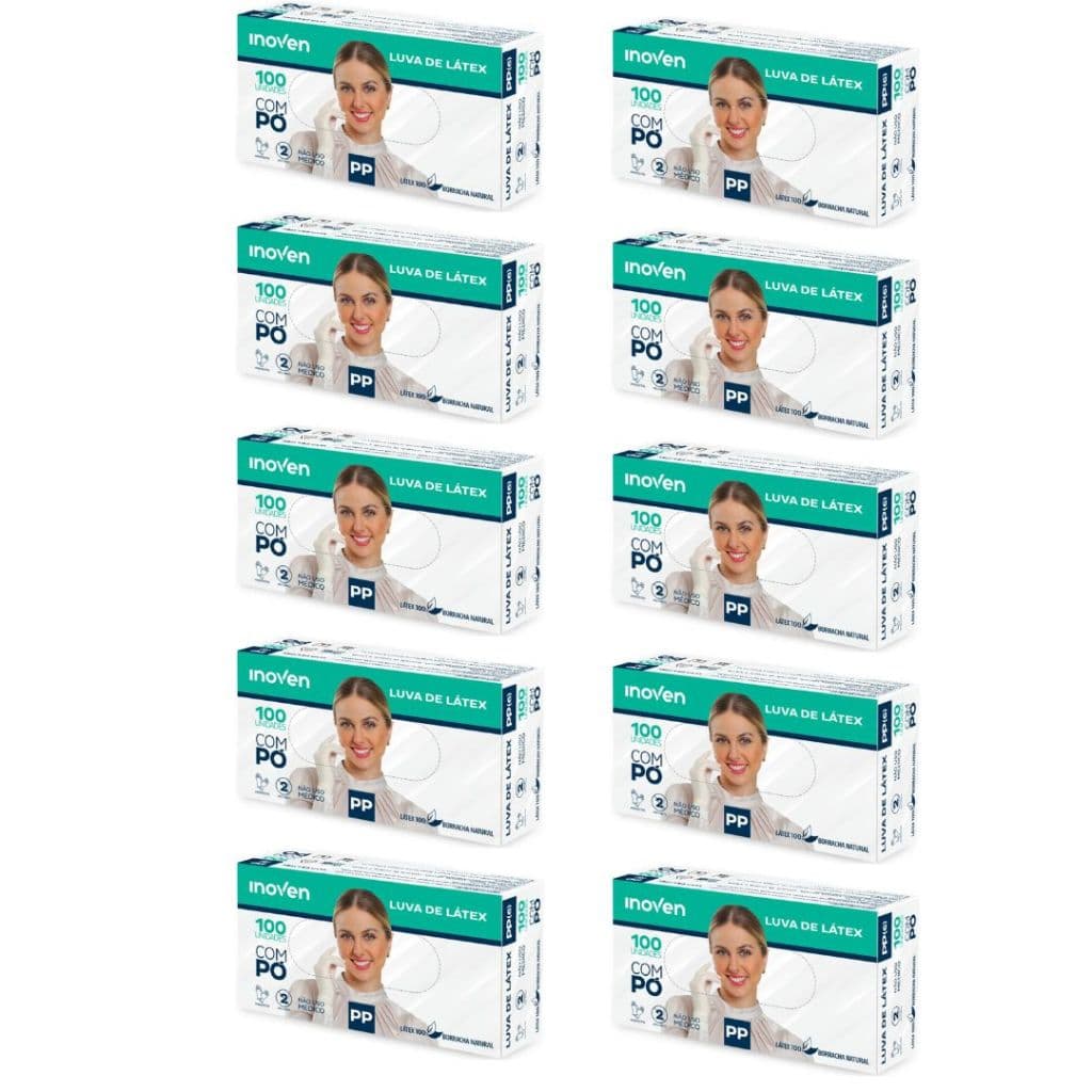 Luva Procedimento Látex Com Pó Tamanho PP Com 1000 Unidades Inoven