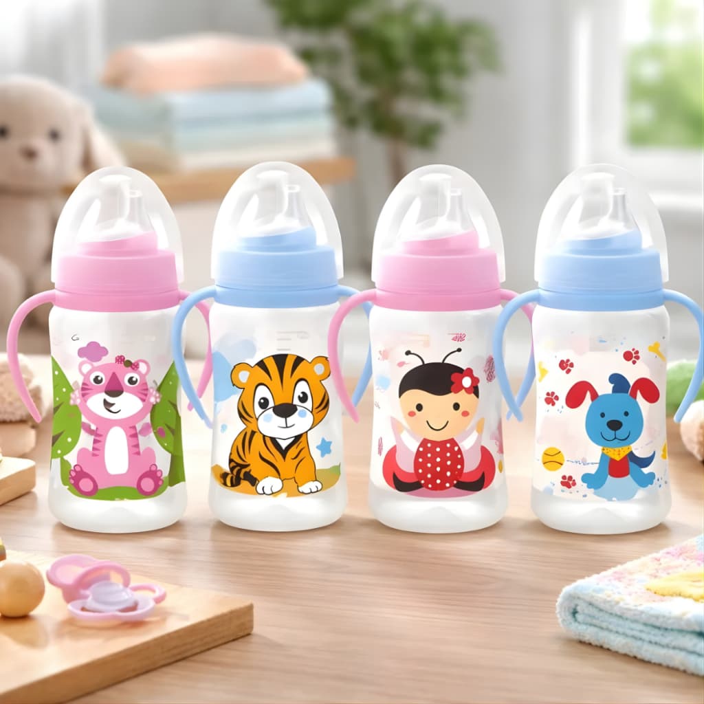 Copo Treinamento Transição Bico de Silicone com Alça 270ml Antivazamento - Menino e Menina