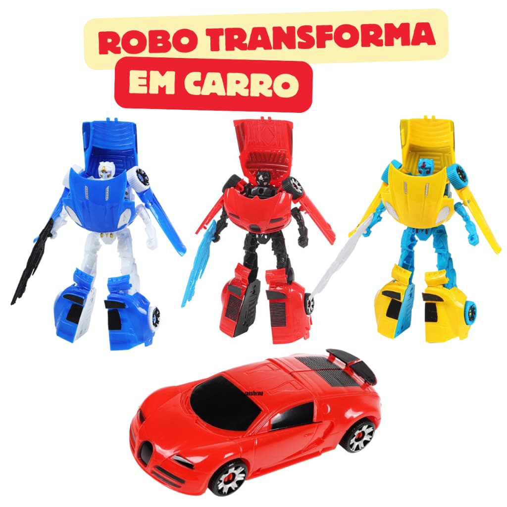 Robô Transformável Carro 2 em 1 Brinquedo Infantil Articulado Super Herói Ação Presente Menino