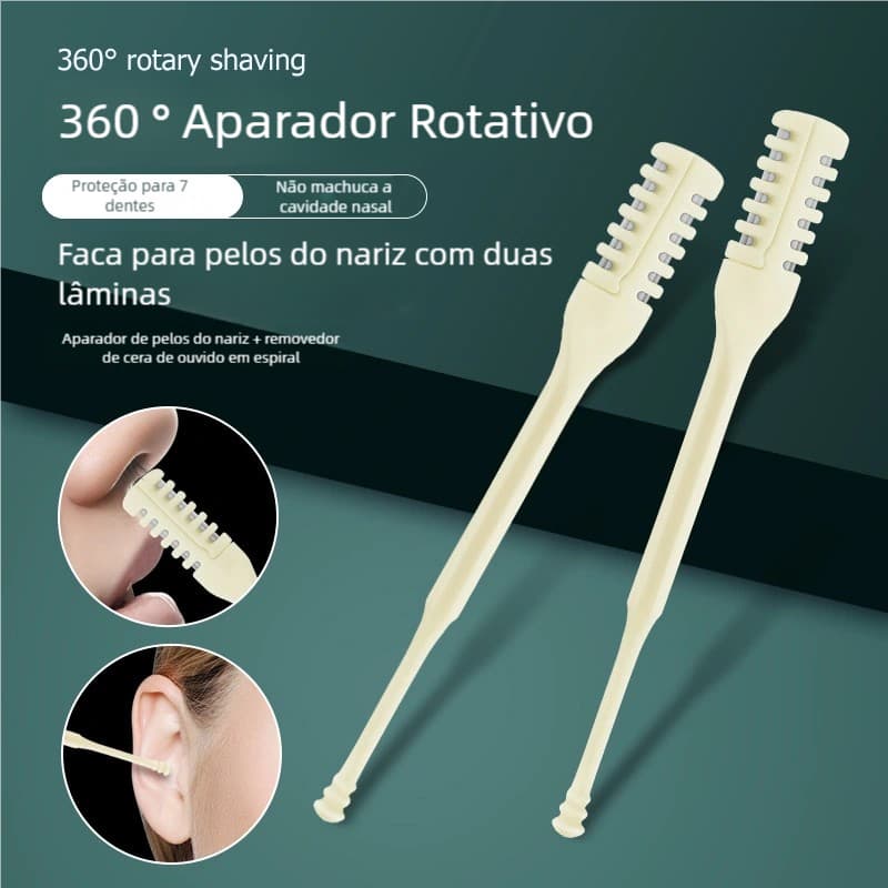 Aparador Nasal Premium - Cabeça Dupla 360° Girando, Lavável, Portátil e Durável