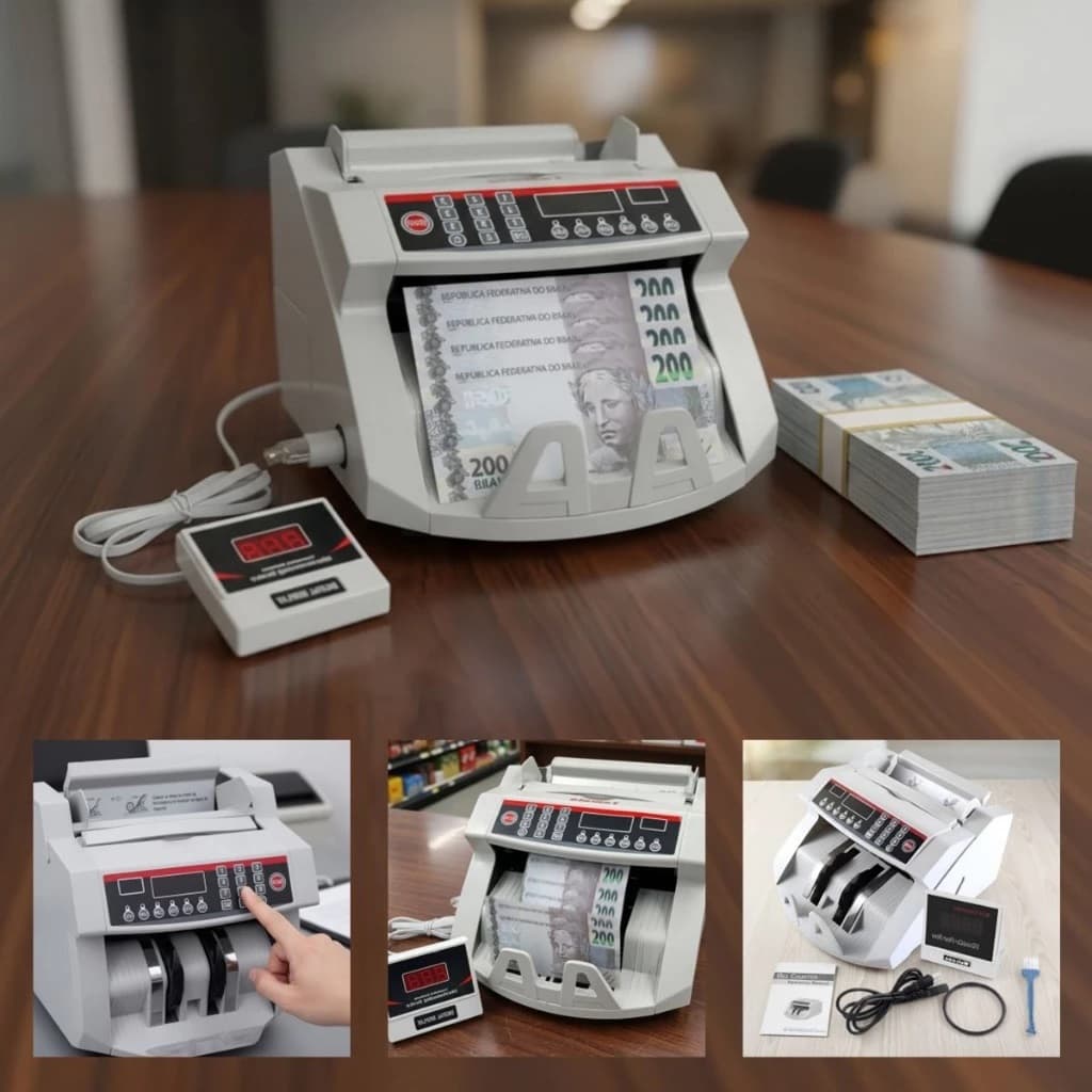 Contador de Dinheiro Detecta Nota Falsa Bivolt