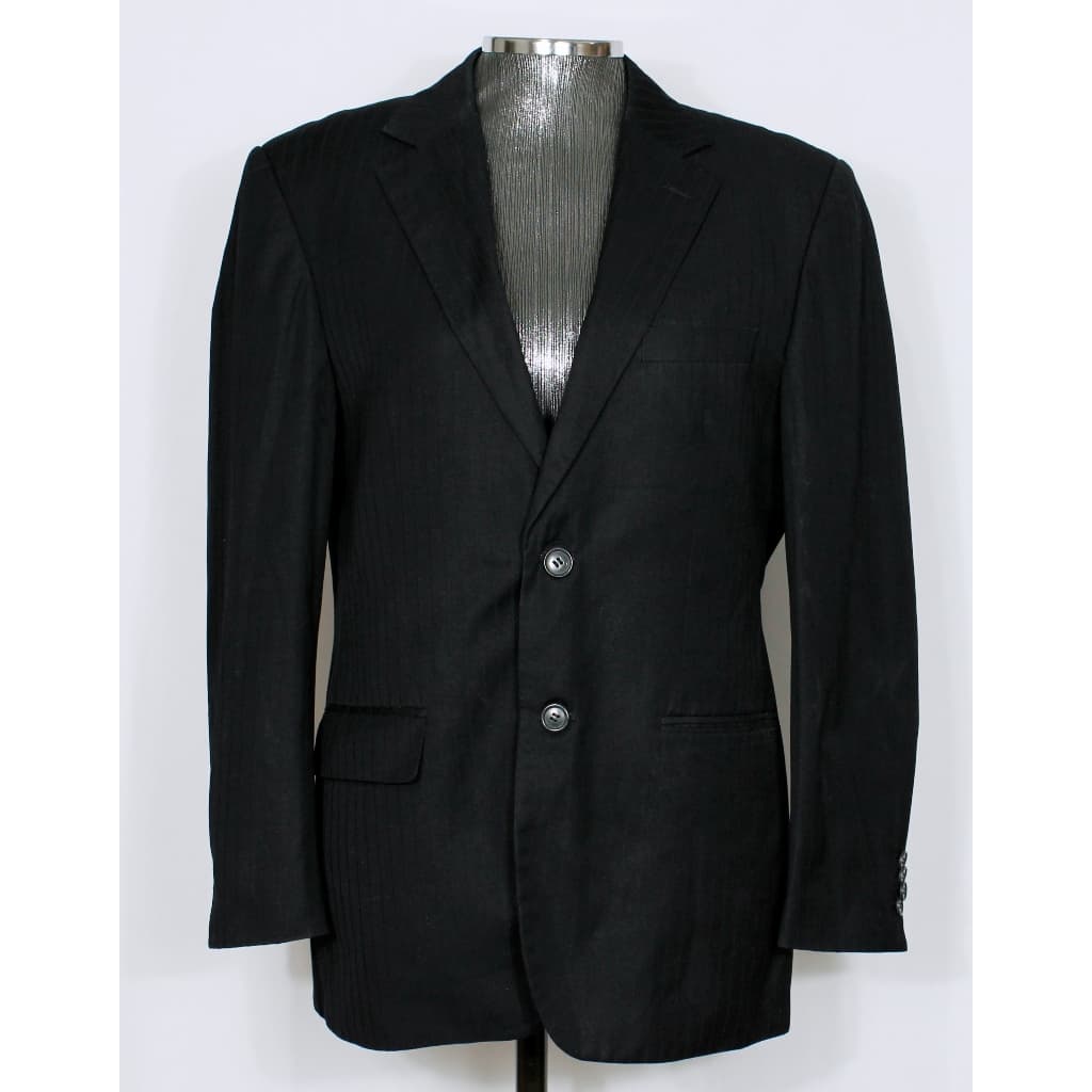 Blazer social alfaiataria masculina preto - Tamanho 46 / P - Ref. 5462 (brechó)