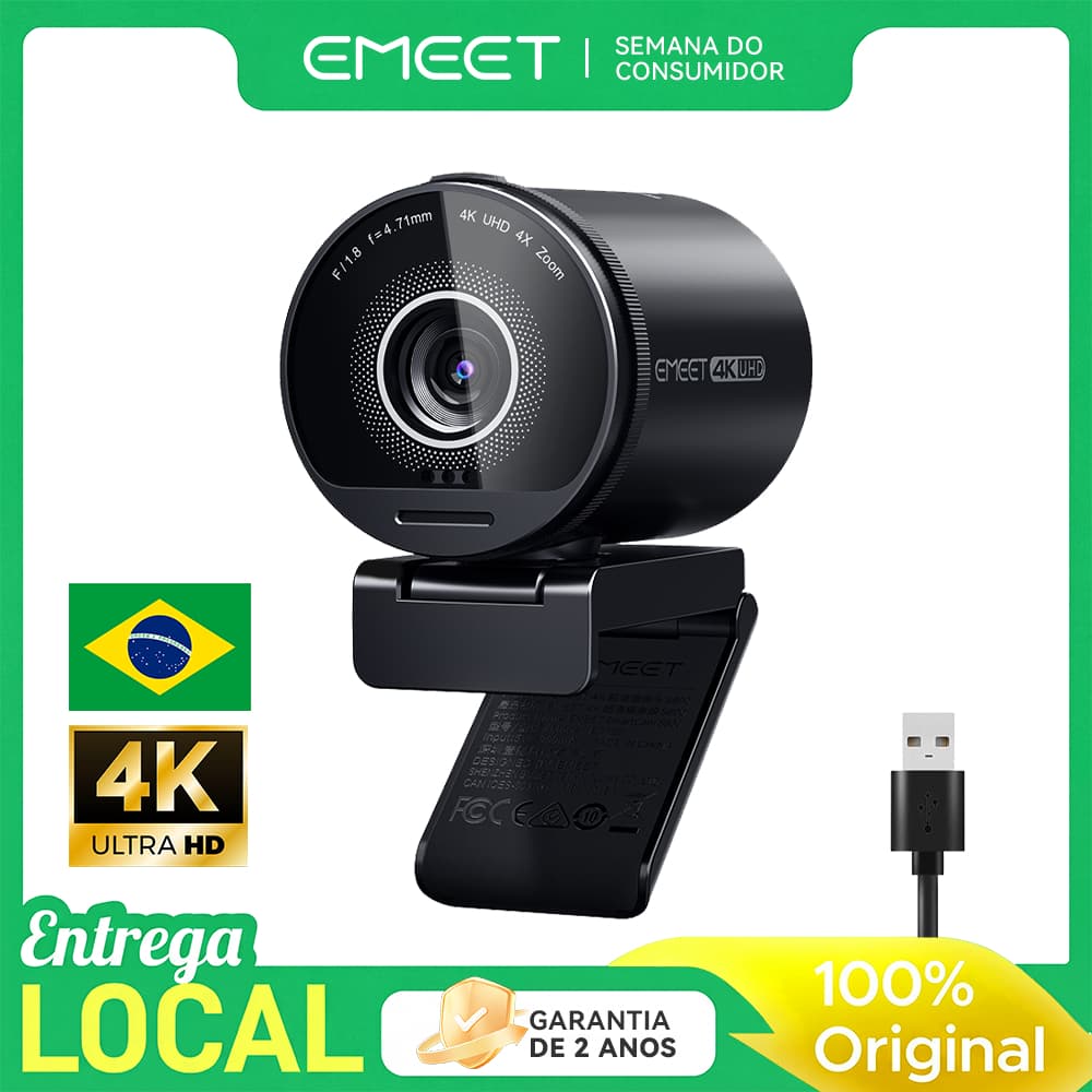 Emeet S800 Webcam Câmera 4k 30Fps Hdr Kit Videoconferencia 1080p 60fps Para Pc NS2 Uhd Streamcam