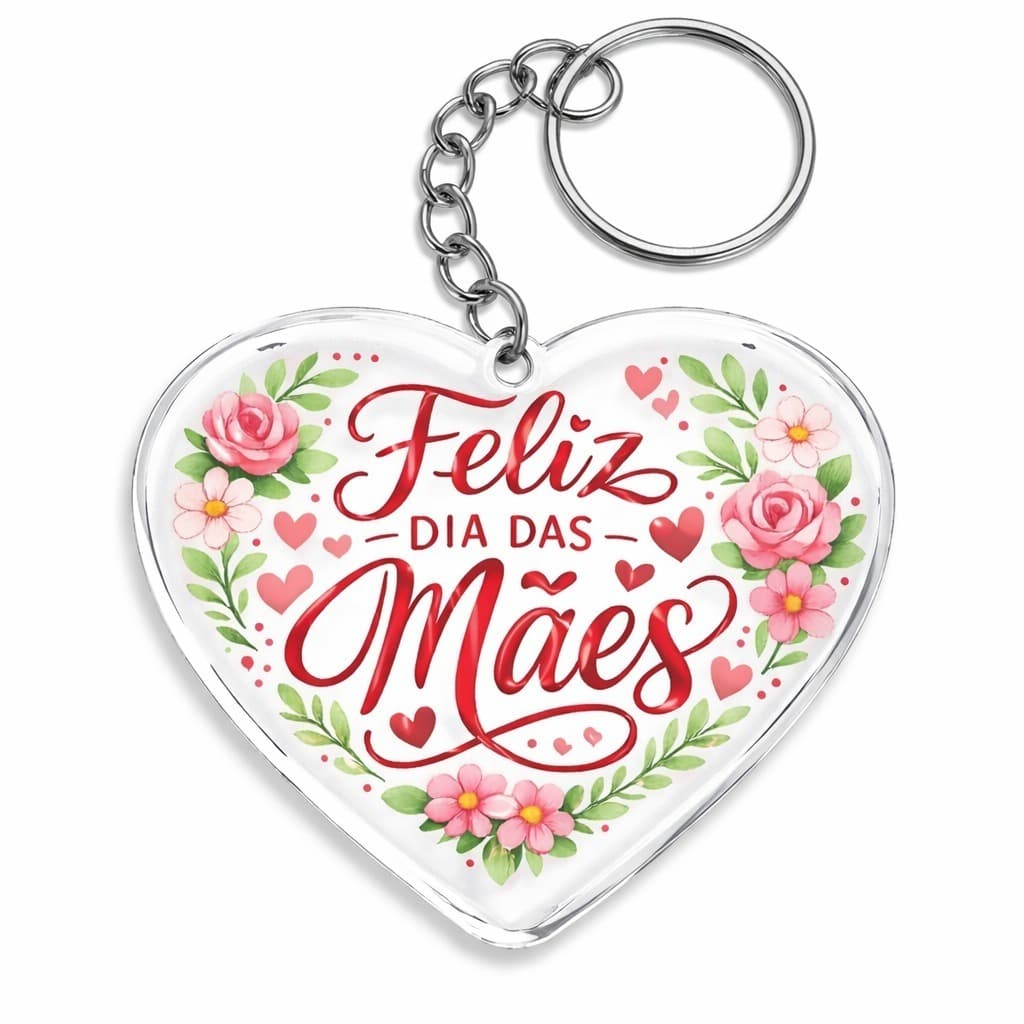 30 á 100 Chaveiros Dia das Mães Acrílico Transparente Loja Lembrancinha Presente Empresa Mimo Filho