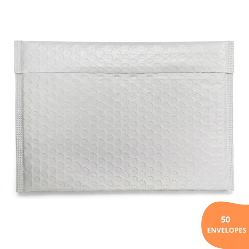 Envelope de Segurança Branco Coex Laminado Revestido com Bolha M 290 X 220 + 70MM ABA PCT C/ 50