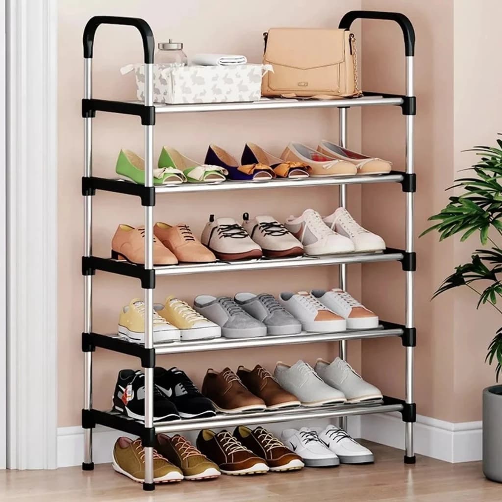 Sapateira de 5 camadas para armário sapato autônoma ajustável material tubo de aço