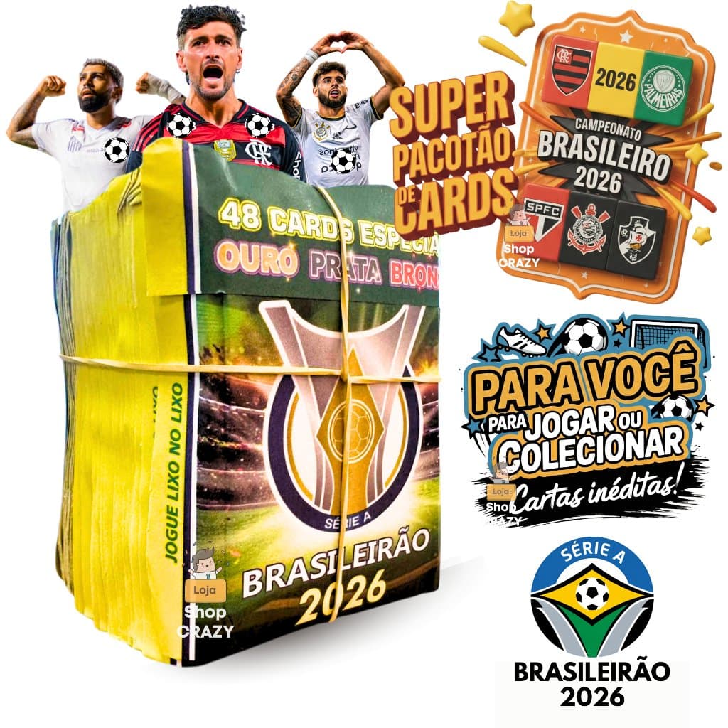 100 Super Cards BRASILEIRÃO 2026 NOVOS CARDS | Colecionar ou Bafo | Cards Incríveis Para Presente