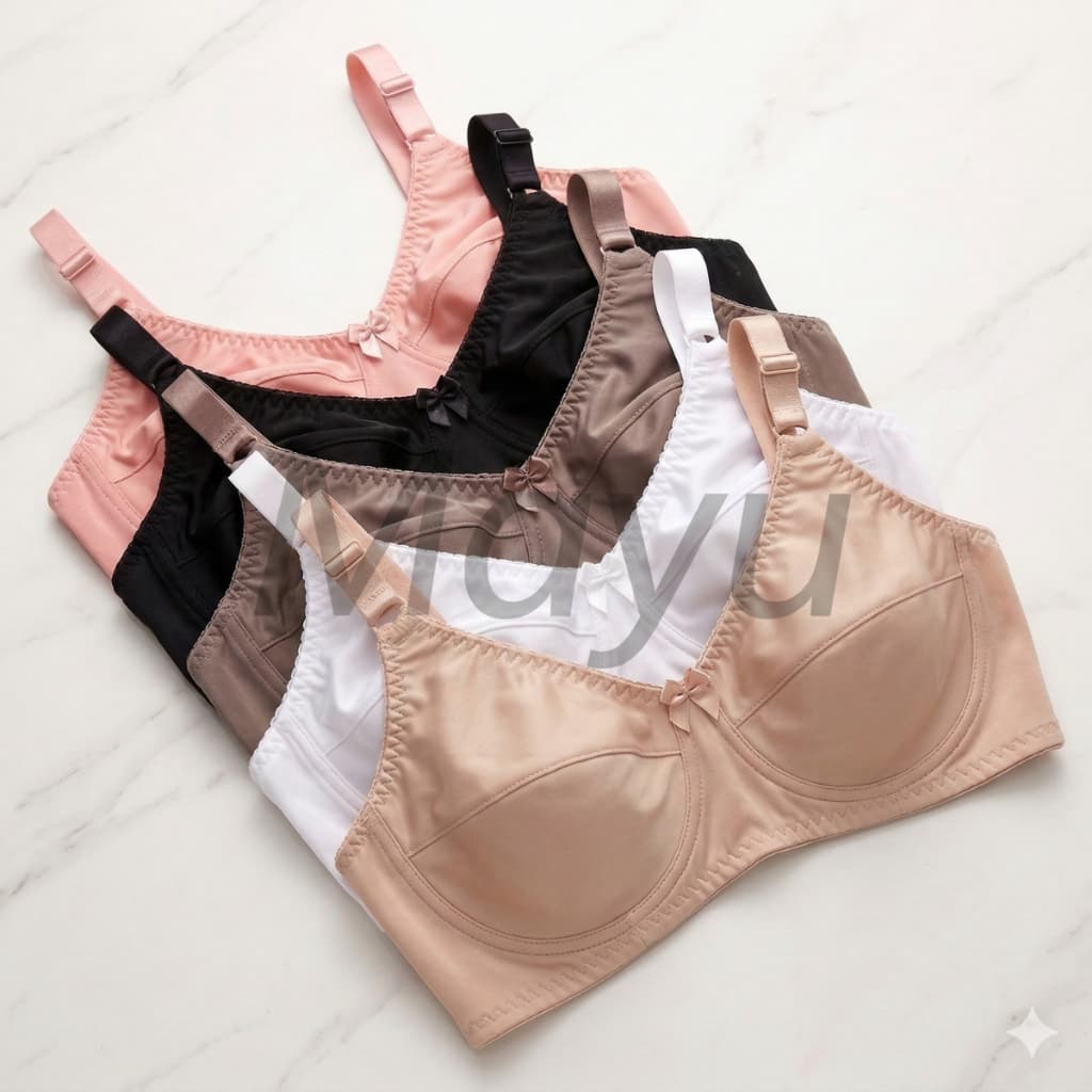 PROMOÇÃO 1 a 3 Sutiã Reforçado Sem Bojo Alça Larga Sustentação Tecido Duplo Dia a Dia Microfibra