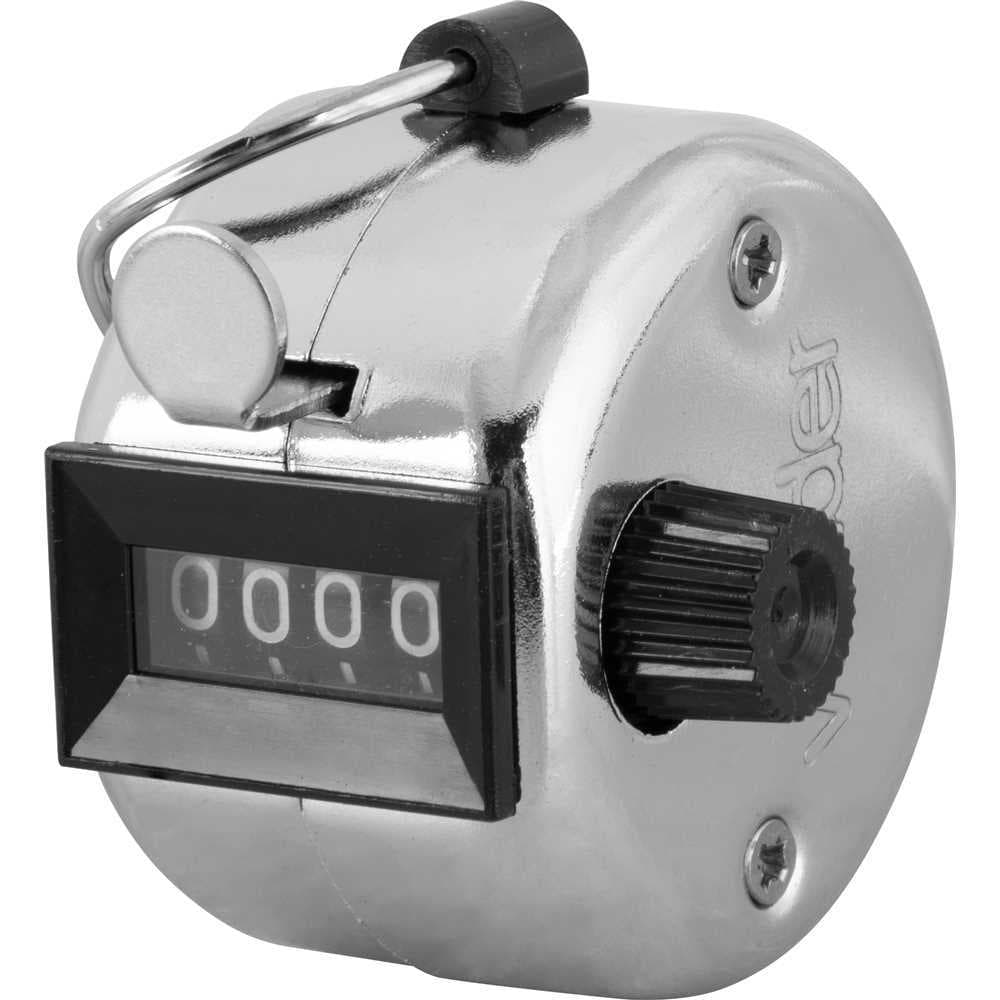 Contador manual 4 dígitos até 9999 display analógico e capa em aço cromado Vonder