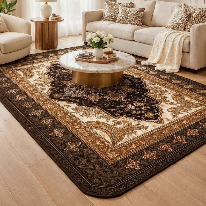 Tapete Sala Indiano Luxo 2,00x1,50m Grande Macio Decorativo Moderno Antiderrapante