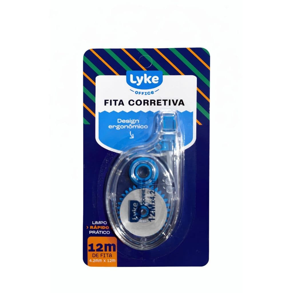 Fita Corretiva Lyke Office 12m 4,2mm Ergonômica Correção Rápida e Limpa