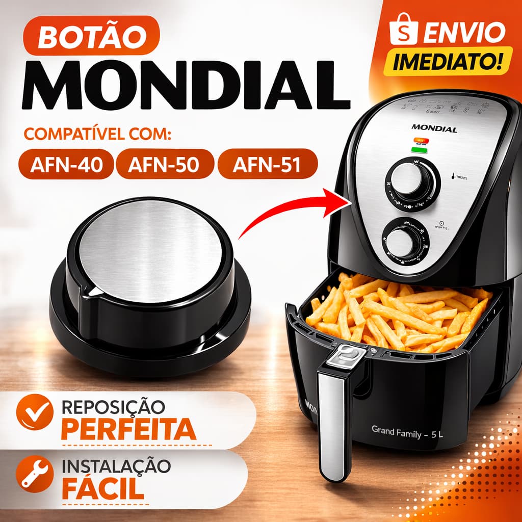 Botão Air Fryer Mondial AFN-50 AFN-40 AFN-51 | Timer Temperatura Seletor | Peça de Reposição