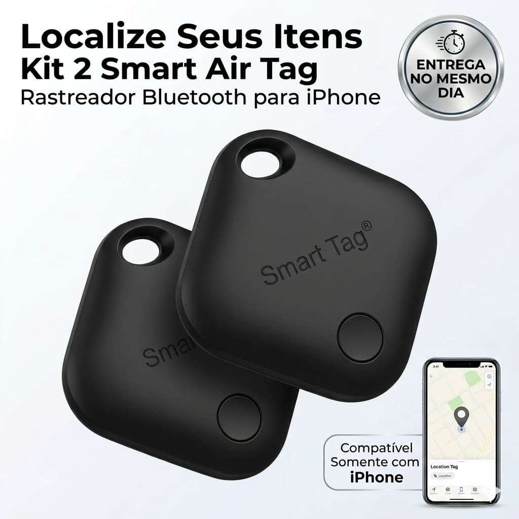 Kit 2 Smart Tag Rastreador Localizador iPhone iOS Pet Bluetooth