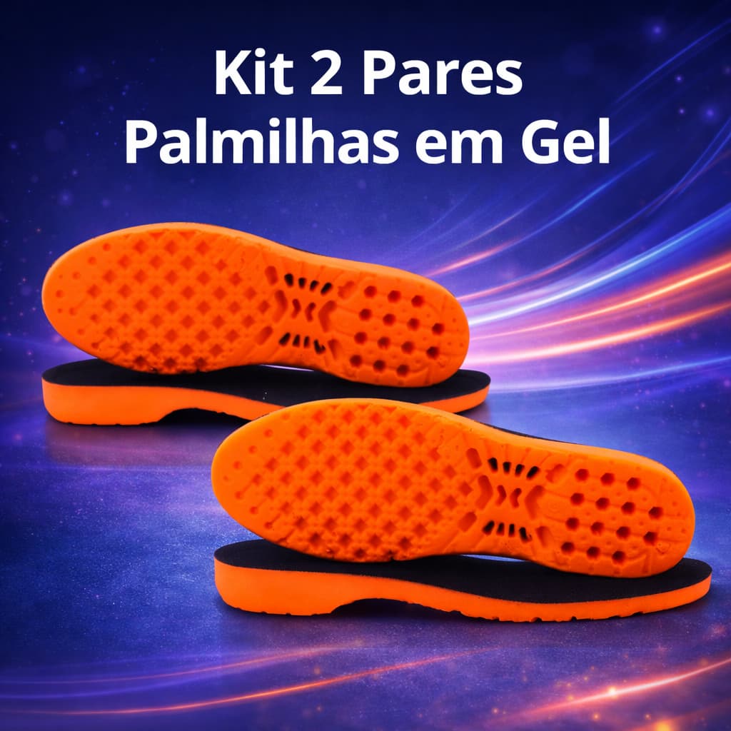 Kit 2 Pares de Palmilha Ortopédica em Gel Para Várias Horas de Trabalho Contra Dores Confortável