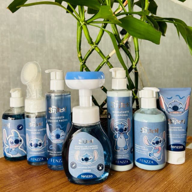 Kit Sabonete Stitch Espuma Limpeza Facial Sabonete Líquido Corpo Mãos Skincare Disney Fenzza +12