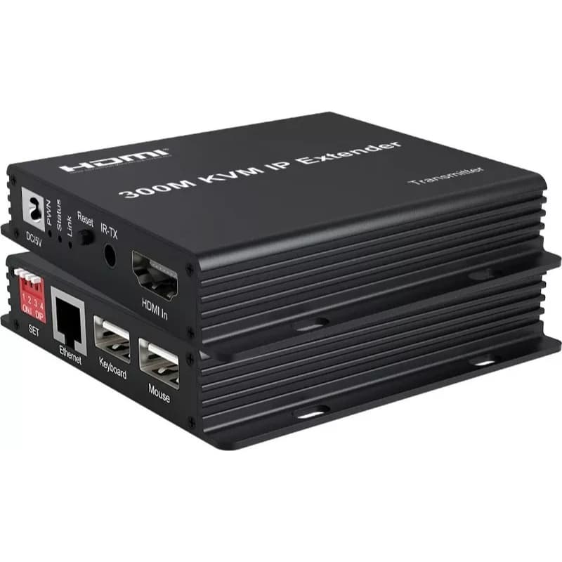 Extender Hdmi 300mts Via Rede Com Kvm Cat5/6 Mouse Teclado